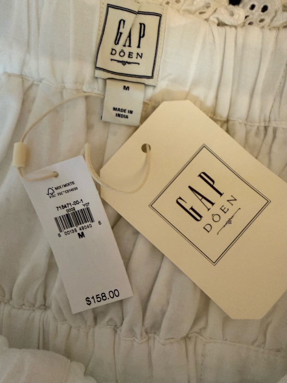 NWT Gap x DOEN Eyelet MIDI Dress M - Picture 3 of 4